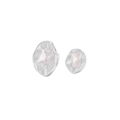 S925 Silber-Ohrstecker mit Lava-Textur und rosa Zirkon-Steinen in minimalistischem Design - Weißer Zirkonia (ES489-Weiß) / 925er Silber
