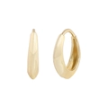 Orecchini a cerchio dorati minimalisti con finitura lucida e forma irregolare - Argento 925 / Oro 18K