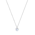 Collana cuore in argento sterling S925 con texture increspata e pietra opale bianca pura - Argento 925 / Argento (XL426)