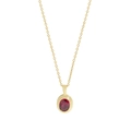 Minimalistische S925 Silber Halskette mit rotem Zirkon Anhänger und eleganter Goldkette - 925er Silber / 18K Gold
