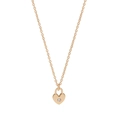 Collana minimalista in argento S925 con ciondolo a lucchetto a cuore dorato e zircone - Oro champagne
