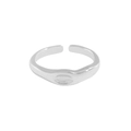 Minimalist S925 sterling silver irregular wavy open ring with liquid metal texture - Adjustable Open / White Gold