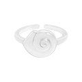 Minimalist S925 sterling silver open ring featuring a polished conch shell design for women - Size 13 (Adjustable) / Silver