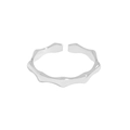 Minimalistischer S925 Silber Wellenring mit geometrischem Bambus-Design, verstellbar - Größe 13 (Verstellbar) / Weißgold