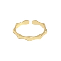 Polierter goldener geometrischer Bambus-Ring verstellbar für Damen - Größe 13 (Verstellbar) / 18K Gold