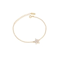 Elegant gold S925 silver snowflake bracelet with sparkling zircon stones for women - 925 Silver / SL119-18K Gold