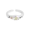 Verstellbarer S925 Sterling Silber Ring mit bunten Sternmotiven und Mikro-Zirkonsteinen - Größe 14 (Verstellbar) / Silber