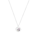 S925 sterling silver necklace featuring a round pendant with colorful zircon gemstones - 925 Silver / Silver