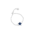 Adjustable S925 silver chain ring featuring a blue star-shaped zircon stone - Blue Star Style