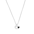 Collana in argento S925 con luna crescente e un ciondolo a cuore nero con micro intarsi - Argento 925 / Oro bianco