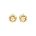 Minimalist S925 sterling silver gold stud earrings with elegant swirl knot design - 925 Silver / ES564-18k Gold Color