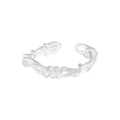 Silberner gewundener Ring mit poliertem Finish und minimalistischem Flechtmuster-Design - Größe 14 (Offen Verstellbar) / Silber