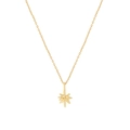 Collar minimalista con colgante de estrella 3D dorado y cadena delicada para mujer - Tono Oro 18k