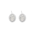 Ovale Ohrstecker aus S925 Sterlingsilber mit elegantem Kordelrand-Design - 925er Silber / Weißgold