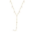 Elegante goldene S925 Silber Y-Kette mit abwechselnden weißen Perlen und Goldperlen - 925er Silber / 18K Gold