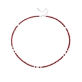 Collar minimalista de plata S925 con delicadas cuentas rojas y plateadas unidas - Plata 925 / Plata Cuenta Roja