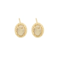 Minimalistische S925 Silber-Ohrstecker in Gold mit ovalem Design und Seilstruktur - 925er Silber / 18K Gold