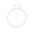 Minimalistisches Armband aus S925 Sterlingsilber mit gedrehter Kordelkette und Karabiner - 925er Silber / Silber