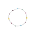 Minimalistisches S925 Sterlingsilber Armband mit bunten facettierten Kristallsteinen - 925er Silber / Silber