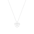 Elegant S925 sterling silver heart necklace with zircon star engraving for women - Black Heart Pendant / Silver