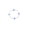 Anello con perline in argento S925 con cristalli blu e perle di vetro sfaccettate - Cristallo Blu