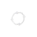Anello con perline S925 minimalista con metallo alternato e cristalli sfaccettati - Cristallo di rocca