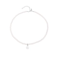 Elegante collana in argento sterling S925 con un ciondolo a perla singola dal design sobrio - Argento 925 / Oro Bianco