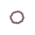 Minimalist S925 silver elastic ring featuring dark purple natural crystal beads - Almandine Garnet Style (JZ958)