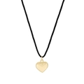 Minimalist gold heart pendant necklace with adjustable black cord for elegant women - 925 Silver / 18k Gold (XL519)