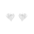 Minimalistische S925 zilveren hartvormige oorknopjes met onregelmatige rimpeltextuur - 925 zilver / Zilver