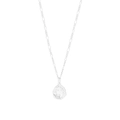Minimalistische S925 Sterlingsilberkette mit unregelmäßig strukturiertem runden Anhänger - 925er Silber / Silber
