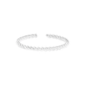 Minimalistischer S925 Sterlingsilber verdrillter Seilring mit verstellbarer Größe - Größe 13 (Verstellbar) / Silber
