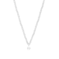 Minimalist S925 sterling silver multilayer chain necklace with sparkling zircon pendant - 925 Silver / Silver
