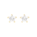 Minimalist S925 sterling silver five-pointed star zircon stud earrings in gold finish - 925 Silver / White Zirconia