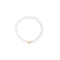 Anello minimalista in argento S925 con perle da 2mm e una perla d'accento oro - US 9 / Oro
