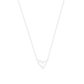Minimalistische S925 Sterling Silber Halskette mit hohlem Herzanhänger für Damen - 925er Silber / Silber