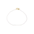 Elegantes 2mm Perlenarmband mit goldenem Federverschluss und kleinem Perlenanhänger - 925er Silber / 2mm Mikropere