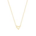 Minimalistische S925 Silber Halskette mit goldenem Herzanhänger und gedrehter Textur - 925er Silber / 18K-Gold
