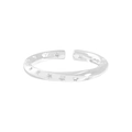 Eleganter S925 Sterlingsilber Mobius Ring mit gravierten Sternen und Polierung - Größe 14 (Offen Verstellbar) / Silber