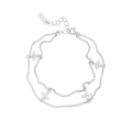 Dubbellaagse S925 sterling zilveren armband met sprankelende zirkoon klavertjes - 925 zilver / Witgoud