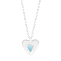 Collana in argento S925 con ciondolo a cuore e cristallo blu cielo per donna elegante - Argento 925 / Stile Pietra Blu Mare (XL561-Sea Blue Stone)