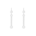 Minimalist S925 sterling silver drop earrings with polished beads and spiral twist design - 925 Silver / Spiral Platinum