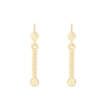Elegant 14K gold plated long drop earrings with twisted bar and 585 hallmark detail - 925 Silver / Spiral 18k Gold