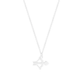 S925 sterling silver necklace with Cupid arrow and heart pendant on white background - Silver
