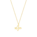 Golden S925 sterling silver necklace featuring a cupid heart and arrow pendant - 18K Gold