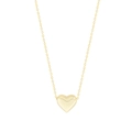 Minimalistische S925 Silberkette mit einem 3D Herzanhänger in Goldoptik für Damen - 925er Silber / 18k Goldfarbe (XL576)