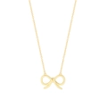 Minimalist S925 sterling silver bow knot necklace in polished gold finish - 925 Silver / 18K Gold