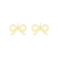 Elegante goldene Schleifenohrringe mit minimalistischem hohlem Design für Damen poliert - 925er Silber / Gold