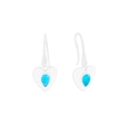 Orecchini a cuore in argento S925 con pietra di cristallo blu effetto ghiaccio - Pietra Blu Mare (ES663)