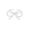 Verstellbarer Ring aus S925 Sterlingsilber mit strukturiertem Schleifendesign in Silber - Gr. 15 (Verstellbar) / Silber